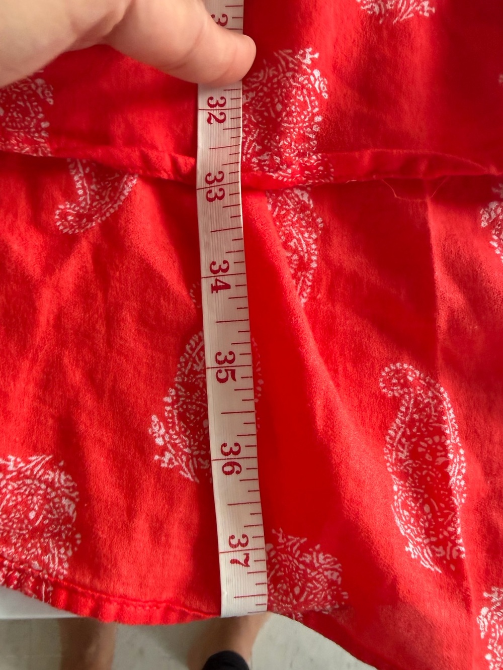 Old Navy Petite Red Paisley Button Front Tunic Blouse with Attached Cami Size M - Picture 11 of 11